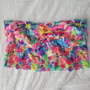 PINK Floral and Lace Bandeu